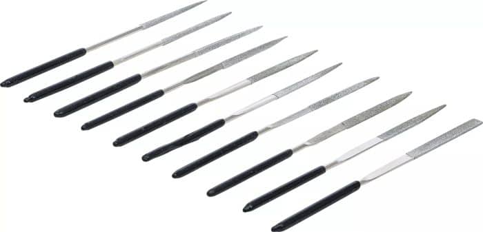 Set dijamantnih turpija | ravne | 140 x 3 mm | 10-dijelni - Slika 2