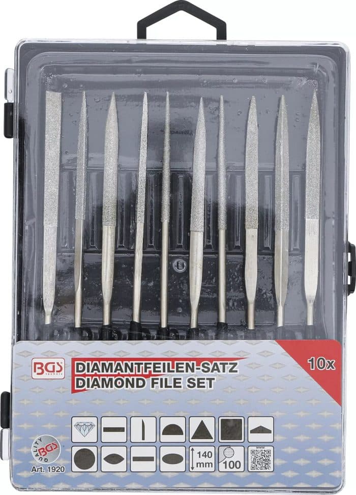 Set dijamantnih turpija | ravne | 140 x 3 mm | 10-dijelni - Slika 8