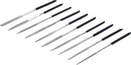 Set dijamantnih turpija | ravne | 140 x 3 mm | 10-dijelni
