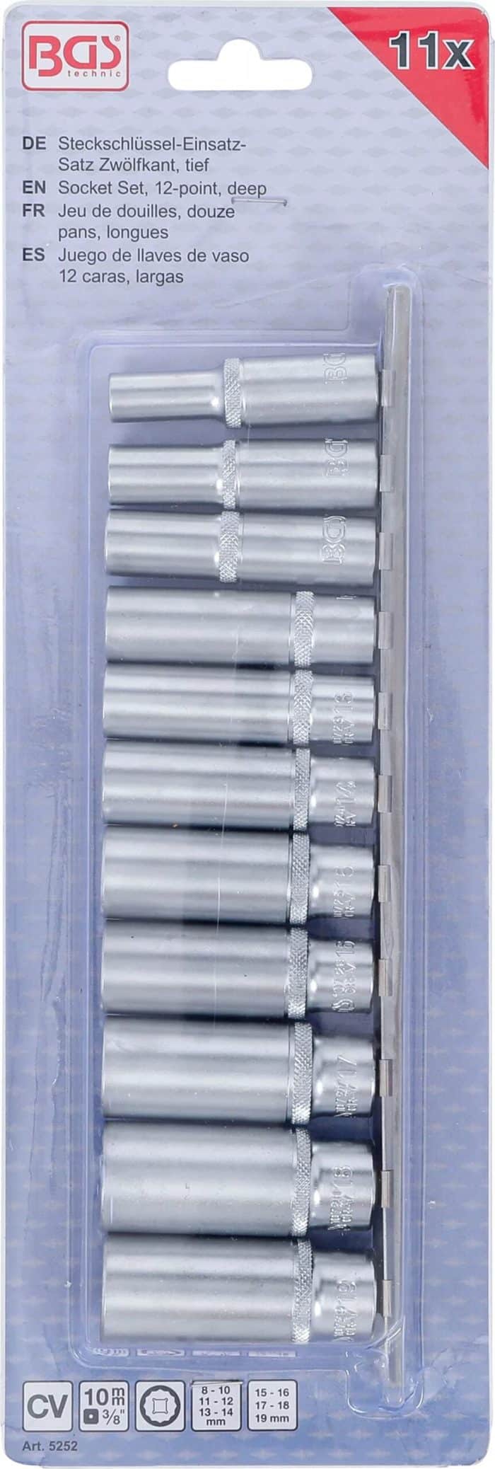 Set dvanaesterokutnih umetaka za utični ključ, duboki | 10 mm (3/8") | 8 - 19 mm | 11-dijelni - Slika 4