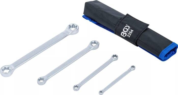 Set dvostrukih okastih ključeva s prstenastom glavom E-profila | E6 x E8 - E20 x E24 | 4-dijelni - Slika 2