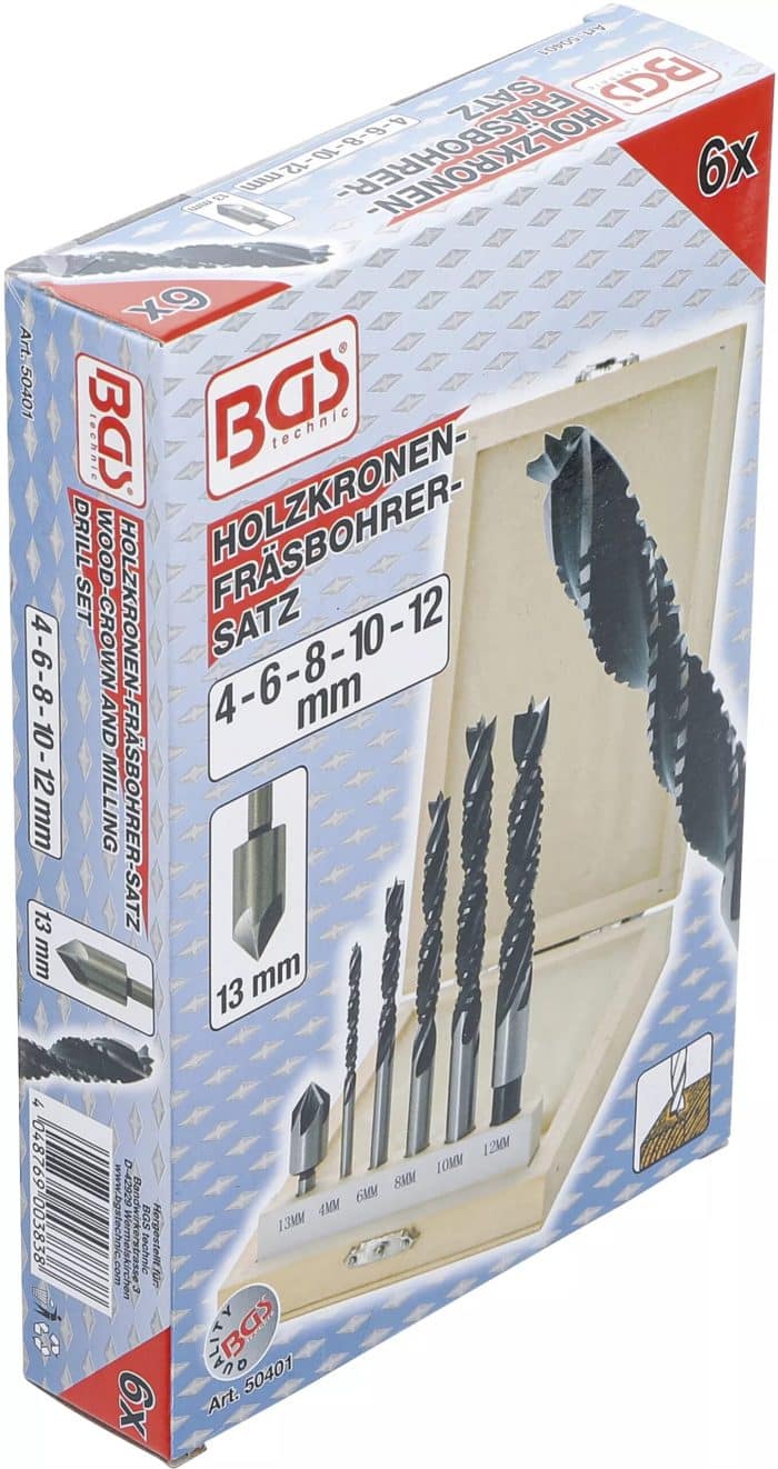 Set glodalica i krunica za bušenje drveta | 4 - 12 mm | 6-dijelni - Slika 6