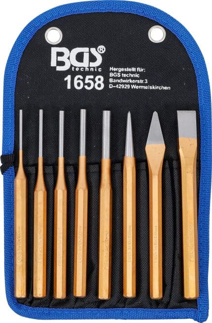 Set gurača rascjepki | 150 mm | uklj. dlijeto + točkalo | 8-dijelni