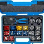 Set kliješta za krimpanje | s 2 kom. Čeljusti | s asortimanom kabelskih papučica | 1000-dijelni