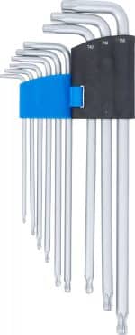 Set kutnih steznih ključeva | ekstra dugi | T-profil (za Torx) s kuglastom glavom T10 - T50 | 9-dijelni - Slika 4