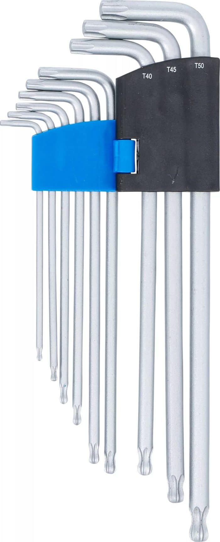 Set-kutnih-steznih-kljuceva-ekstra-dugi-T-profil-za-Torx-s-kuglastom-glavom-T10-T50-9-dijelni-3 Set kutnih steznih ključeva | ekstra dugi | T-profil (za Torx) s kuglastom glavom T10 - T50 | 9-dijelni - Slika 4