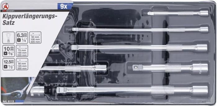 Set-nagibnih-produzetaka-63-mm-14-10-mm-38-125-mm-12-9-dijelni-9 Set nagibnih produžetaka | 6,3 mm (1/4") / 10 mm (3/8") / 12,5 mm (1/2") | 9-dijelni - Slika 4