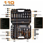 Set nasadnih ključeva s račnom 1/2" i 1/4" 110 kom NEO 10-066 - Slika 2