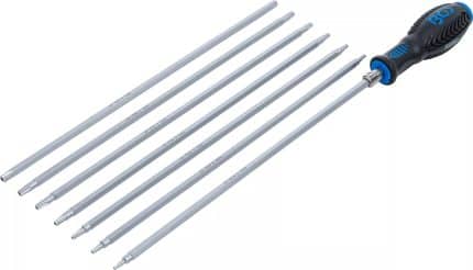 Set odvijača s izmjenjivim oštricama | T-profil (za Torx) / TS-profil (za Torx Plus) | 8-dijelni