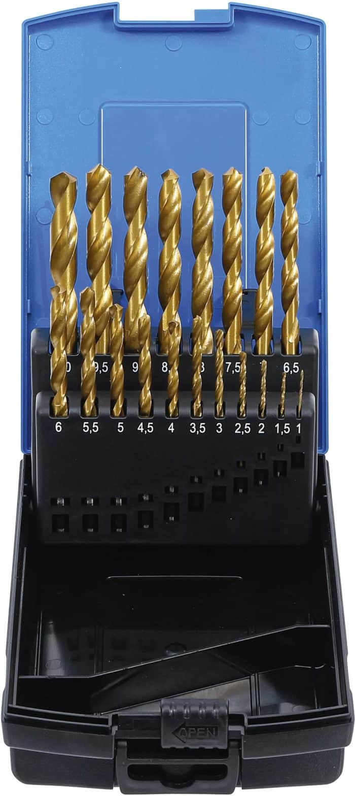 Set spiralnih svrdla | HSS | titan-nitriran | 1 - 10 mm | 19-dijelni Set spiralnih svrdla | HSS | titan-nitriran | 1 - 10 mm | 19-dijelni