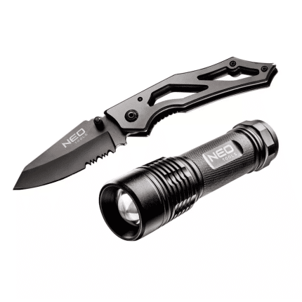 Set svjetiljka + sklopivi nož NEO 63-032