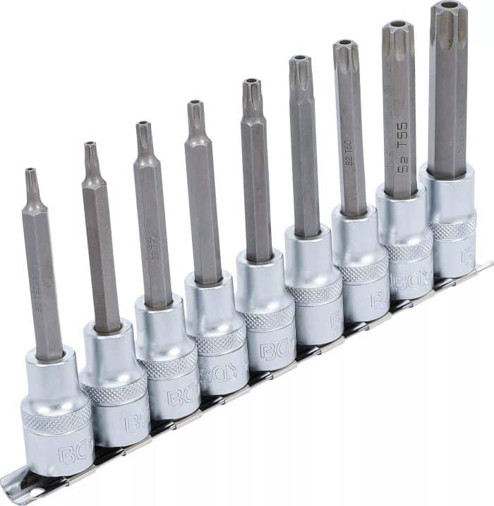 5 mm (1/2") | T-profil (za Torx) s provrtom | 9-dijelni 5 mm (1/2") | T-profil (za Torx) s provrtom | 9-dijelni