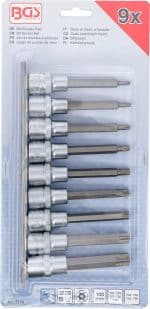 Set umetaka bitova | 12,5 mm (1/2") | T-profil (za Torx) s provrtom | 9-dijelni - Slika 3