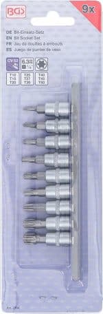 Set umetaka bitova | 6,3 mm (1/4") | T-profil (za Torx) T10 - T50 | 9-dijelni - Slika 3