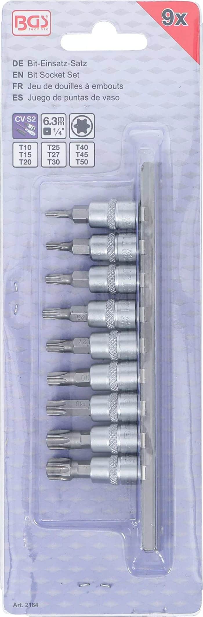 Set umetaka bitova | 6,3 mm (1/4") | T-profil (za Torx) T10 - T50 | 9-dijelni - Slika 3