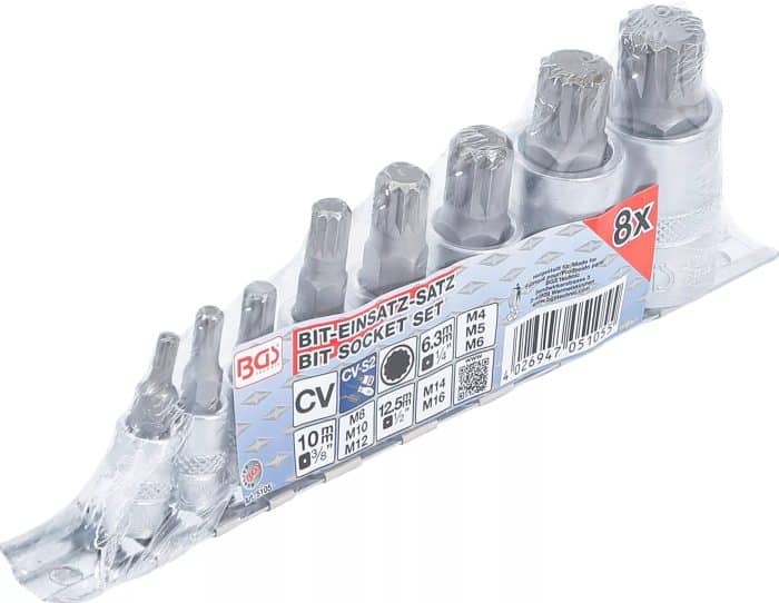 Set umetaka bitova | unutarnje ozubljenje (za XZN) | M4 - M16 | 8-dijelni - Slika 3