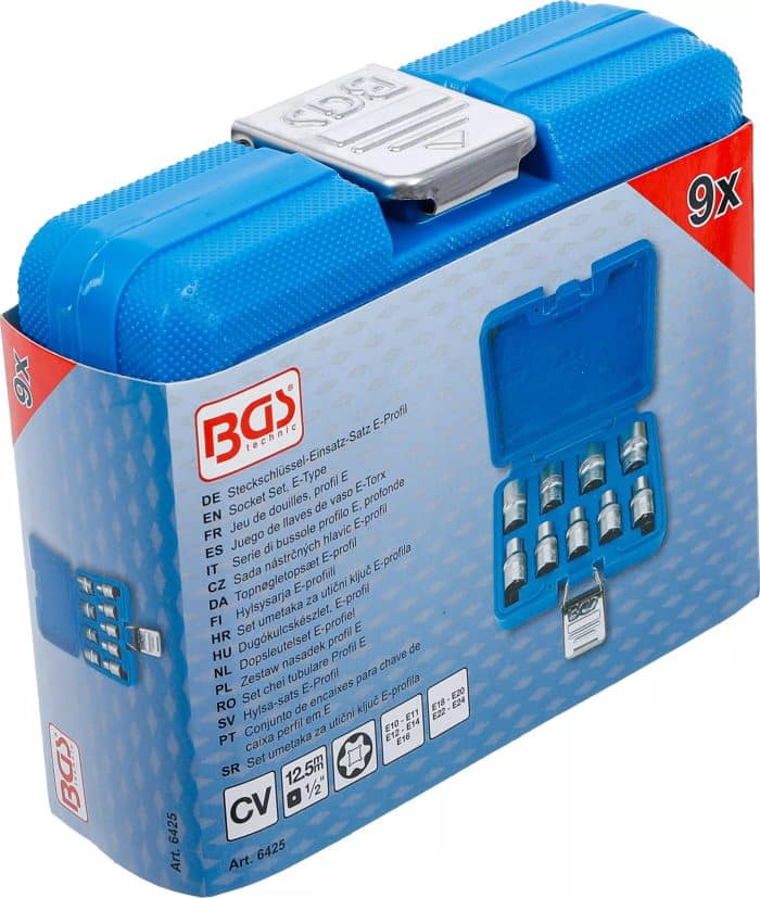 Set umetaka za utični ključ E-profila | 12,5 mm (1/2") | E10 - E24 | 9-dijelni - Slika 6