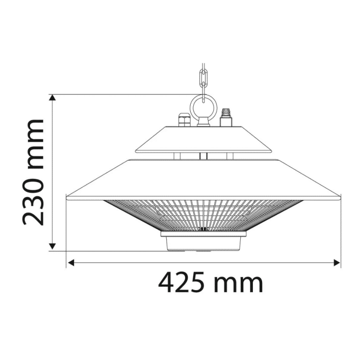 Stropna halogena grijalica 1500W NEO 90-034 - Slika 9