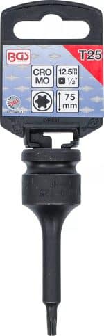 Umetak za teretni bit | duljina 75 mm | 12,5 mm (1/2") | T-profil (za Torx) T25 - Slika 2