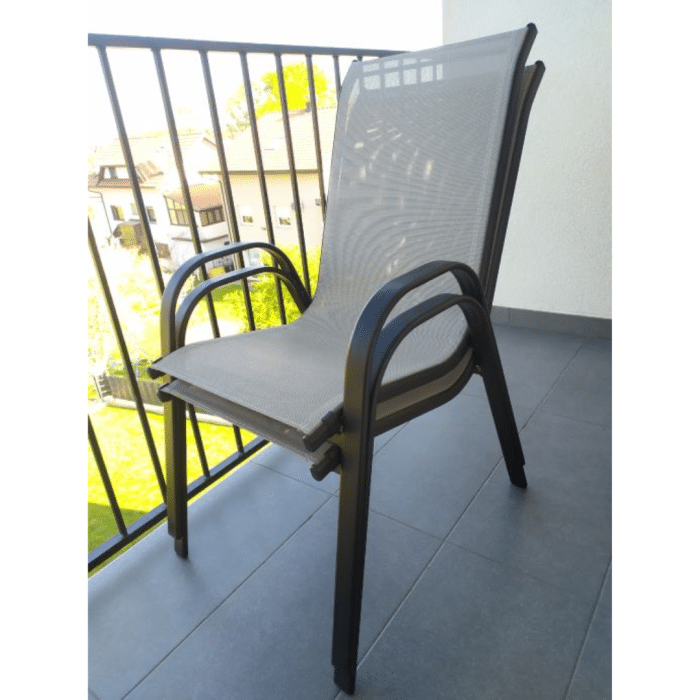 Vrtna stolica metal-tekstilen AM-092 55x75x95cm siva - Slika 4