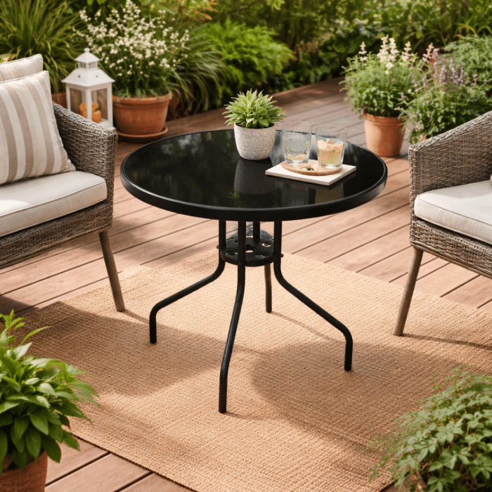 Vrtni stol metalni okrugli 80x70cm AM-072 - Slika 2