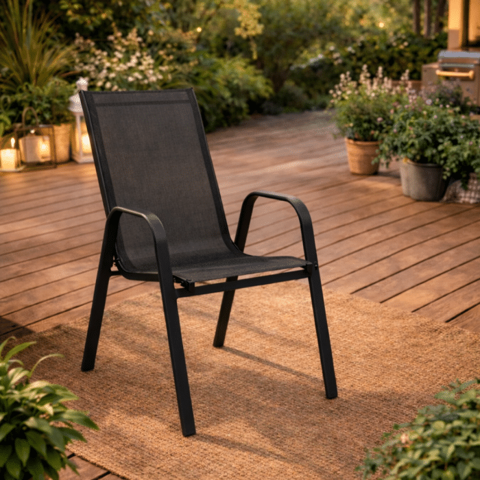 Vrtna stolica metal-tekstilen AM-092 55x75x95cm crna - Slika 2