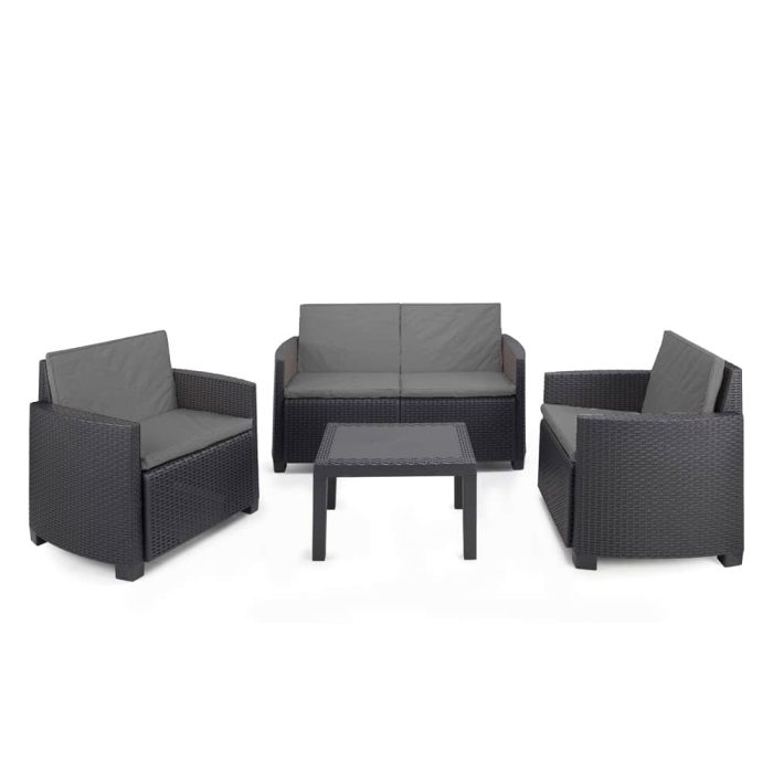 ARENA-SET PROGARDEN Vrtni set Arena Rattan antracit sa jastucima - Slika 1