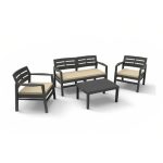 PROGARDEN Vrtni set Java antracit sa jastucima