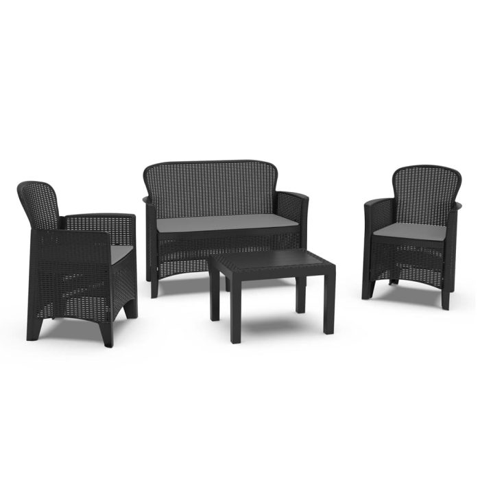 ipae_progarden_set_jungle_anthracite_grey_cushions-1 PROGARDEN vrtni set Palermo antracit sa jastucima - Slika 1