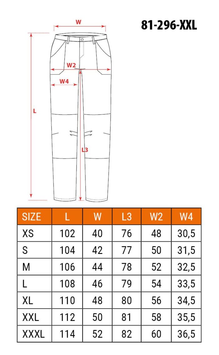 81-296-3-XXL__BNE_TWM NEO Radne hlače Mix&Match rastezljive s ojačanjima, crne 81-296-3 - Slika 3