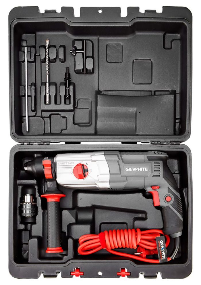 GRAPHITE Čekić bušilica 800 W, 2,8 J, model 58G538 SDS+ s koferom - Slika 5