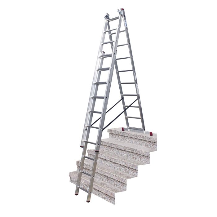 KRAUSE Ljestve trodijelne 3x6 gazišta CORDA - Slika 4