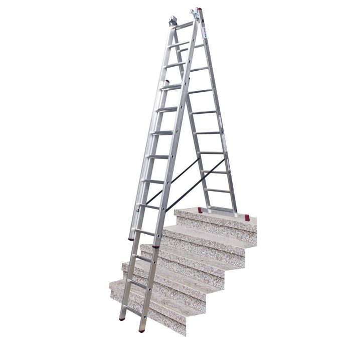 KRAUSE Ljestve trodijelne 3x7 gazišta CORDA - Slika 4