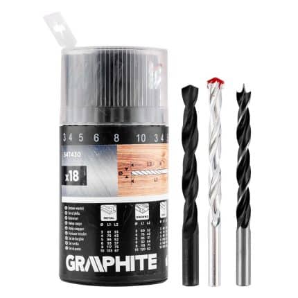 GRAPHITE Set svrdala za metal/drvo/opeku 3-10 mm, 54T430