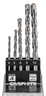 GRAPHITE Set borera za beton, 5/1, 4-10 mm 56T215 - Slika 2