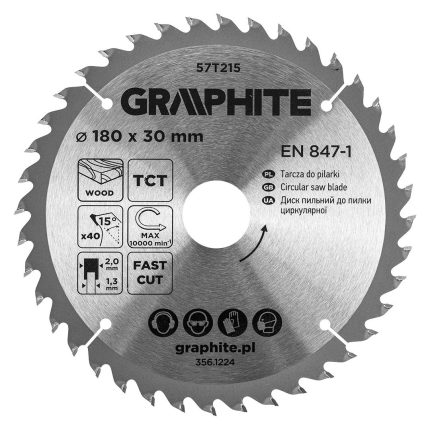 GRAPHITE Rezna ploča za drvo 180 x 30 mm 57T214-57T216