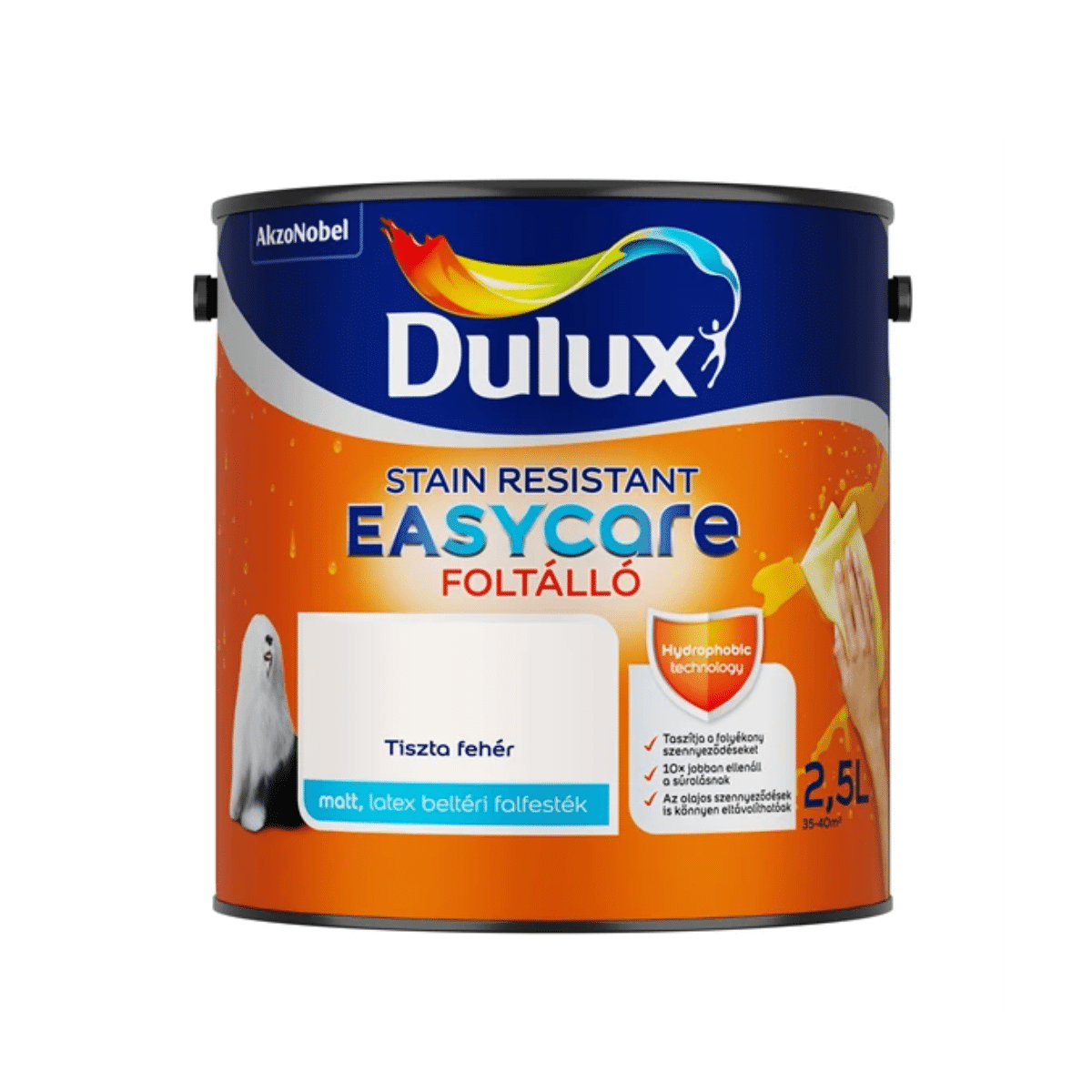 dulux easycare flawless 2,5L DULUX Easycare flawless bijela boja 2,5 L - Slika 1