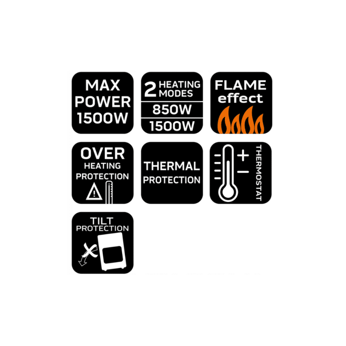 Električna grijalica kamin 1500W 90-156 - Slika 9