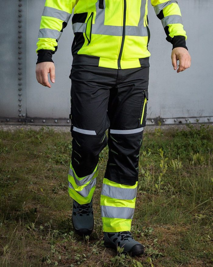 Reflektirajuće radne hlače crno-žute S-XXL NEO 81-795 - Slika 2