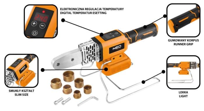 Aku aparat za varenje plastičnih cijevi18V NEO 04-622 - Slika 5