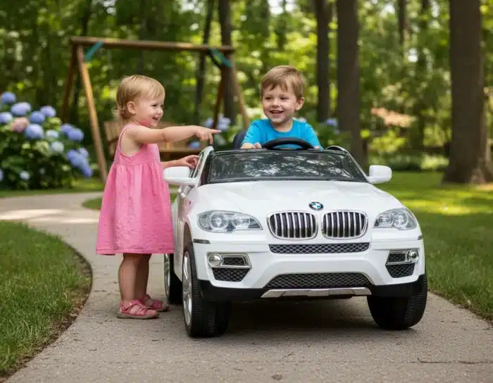 Dječji električni automobil BMW X6 Bijeli - Slika 3