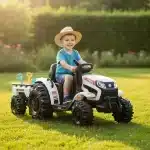 Dječji električni traktor s prikolicom HECHT 50435 Bijeli - Slika 3