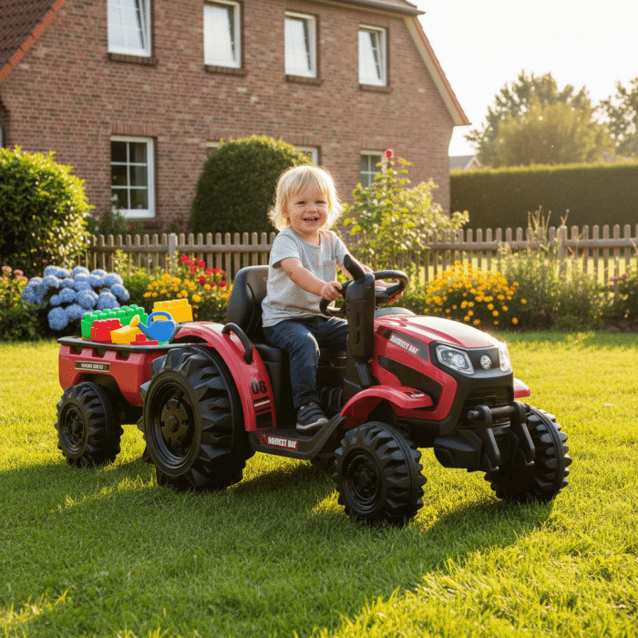 Dječji električni traktor s prikolicom HECHT 50435 Crveni - Slika 3