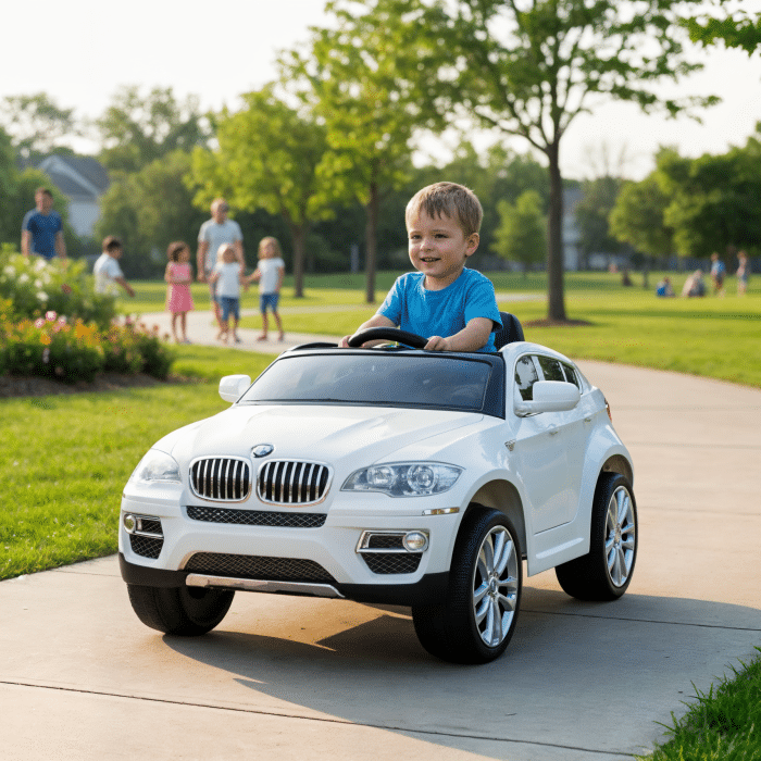 Dječji električni automobil BMW X6 Bijeli - Slika 2