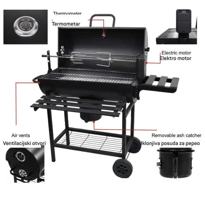 PAVGRILLS Master Pro roštilj na ugalj sa sabljom - Slika 3