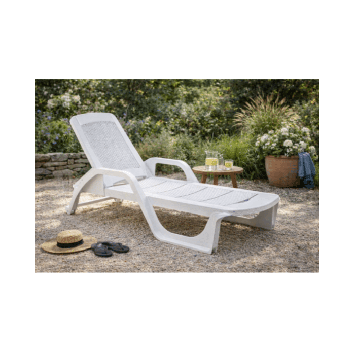Plastična ležaljka NILO bijela - Slika 2