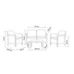 Vrtni set RIALTO 2 grafit siva - Slika 3