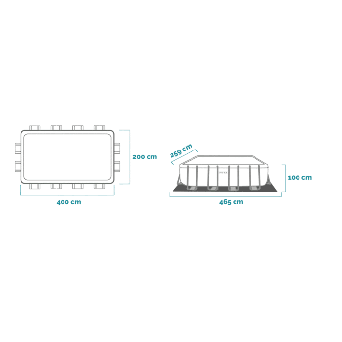Pravokutni bazen Prism Frame 400x200x100 cm - Slika 8