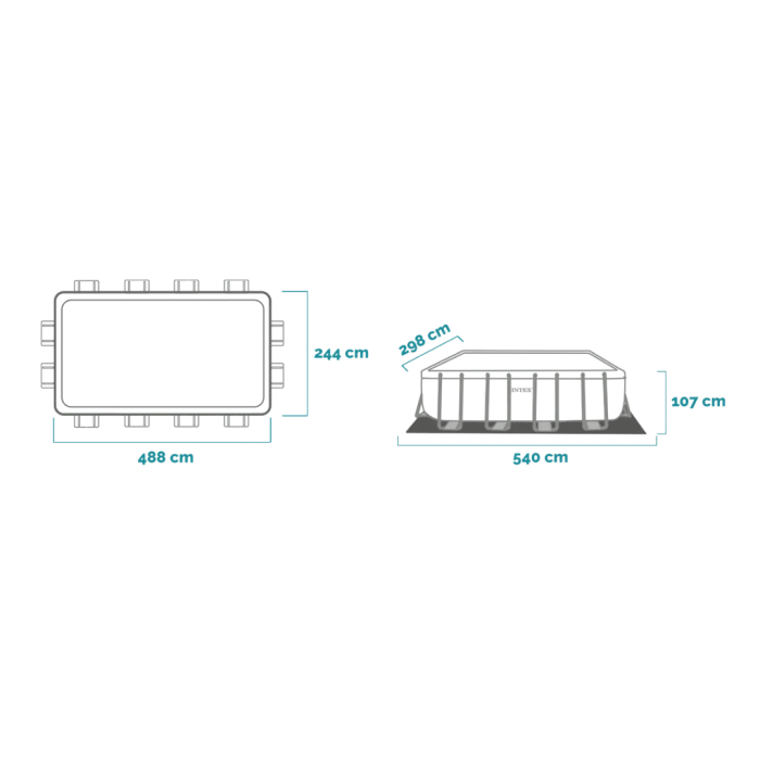 Prism Frame Pravokutni bazen 488x244x107 cm - Slika 2