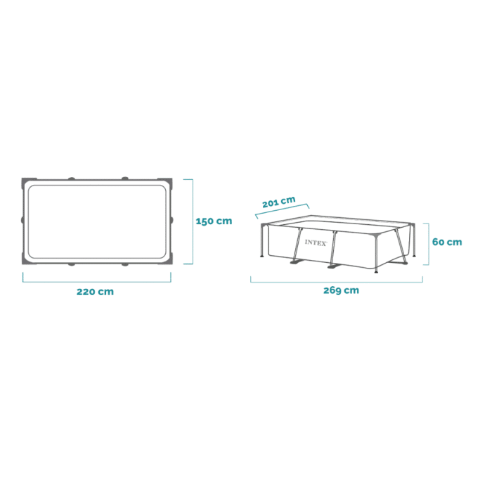 Pravokutni bazen s okvirom 220x150x60 cm - Slika 2